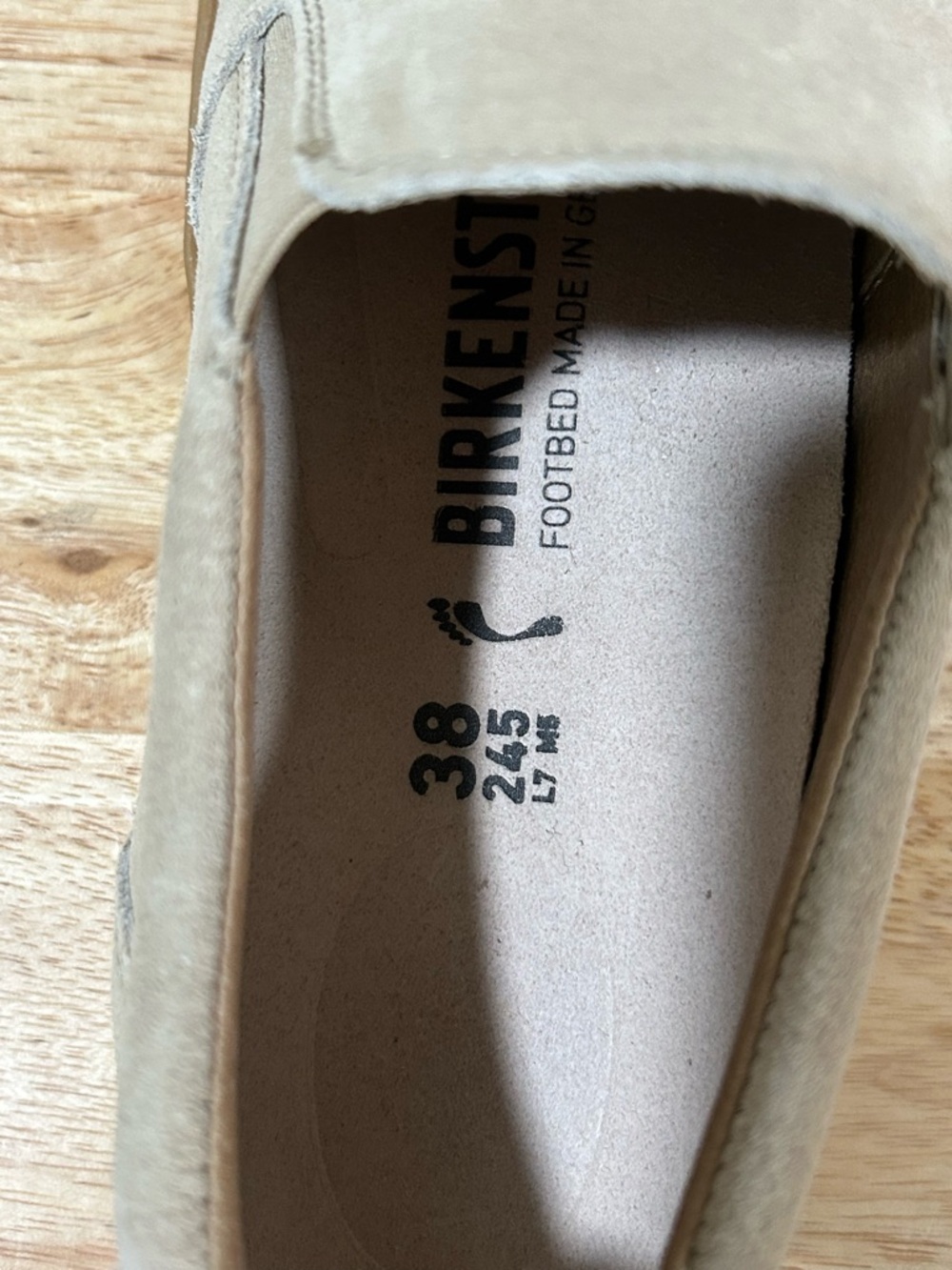 Birkenstock Women's Slip-On Athletic Shoes in Light Beige with Gum Sole - Picture 11 of 11